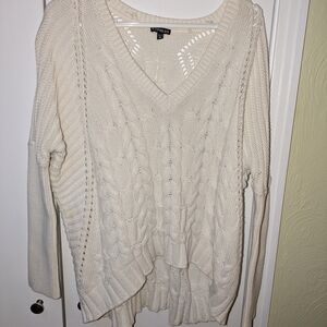 Express Women's V-Neck Cream Sweater Size S/P